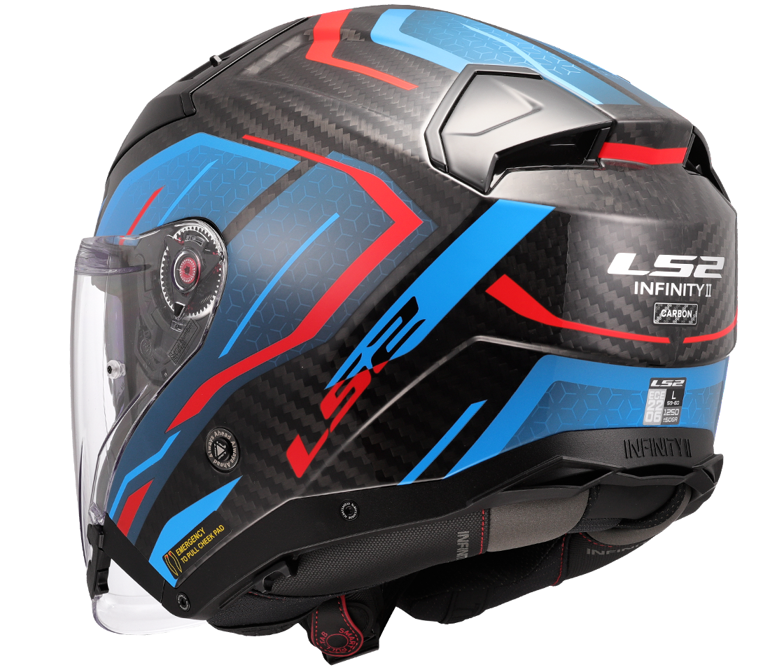 OF603 INFINITY II Carbon URUS Gloss Blue Red | LS2 Helmets